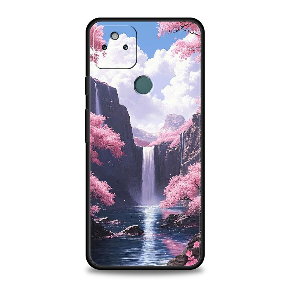 Pink Sunset Mountain Phone Case Cover for Google Pixel 10 9 8 7 6 9A 8A 7A 6A Pro Shockproof Soft TPU 9 Pro XL Shell Capas Coque