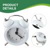 Alarm Clock Classic Double Bell Glass Lens Metal Main Body