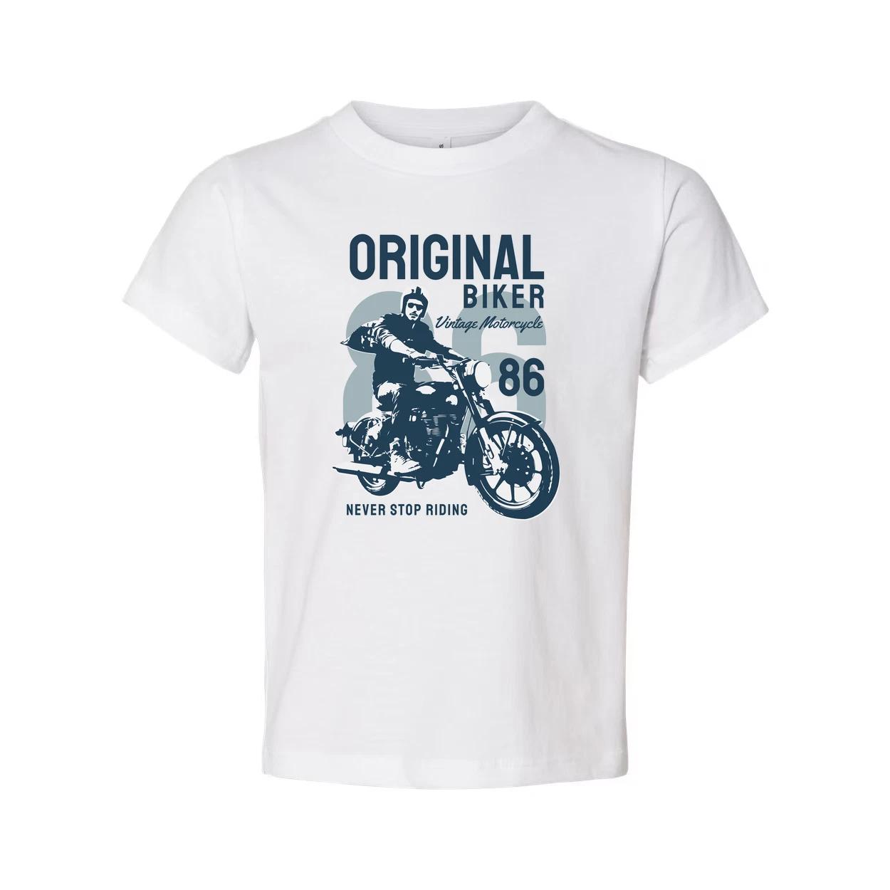 

Original Biker Vintage Motorcycle Graphic Tee Unisex Never Stop Riding 86 Design XL