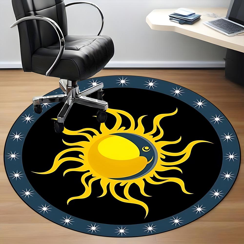 1pc Sun Moon Symbol Chair Carpet for Office, Soft and Durable Office Rug for Interior Decoration, Perfect for Office yy251227091