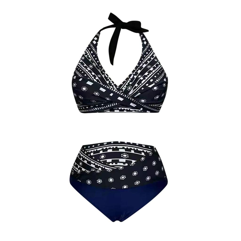 Women's Colours High-Breasted Straps Bikini Set Two-Piece Swimsuit