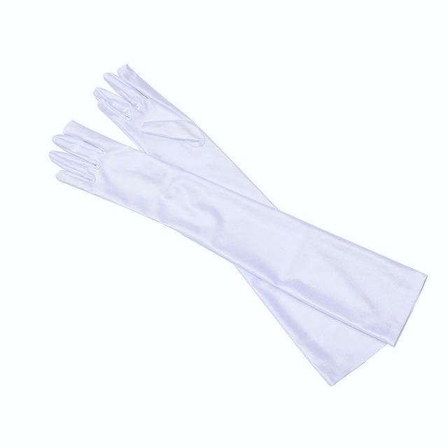 Lange Handschuhe Damen Mädchen Schwarz Weiß Rot Elegant Hochzeit Abendparty Dinnerkleid Handschuhe Stretch Anti-UV Fahrhandschuhe Cosplay One Size