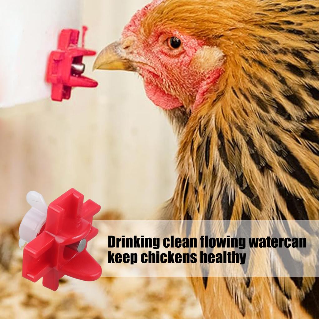 Chicken Waterer Kits With Automatic Flow Control ABS Drinking Watering Head For Poultry Backyard Coops Watering Supply