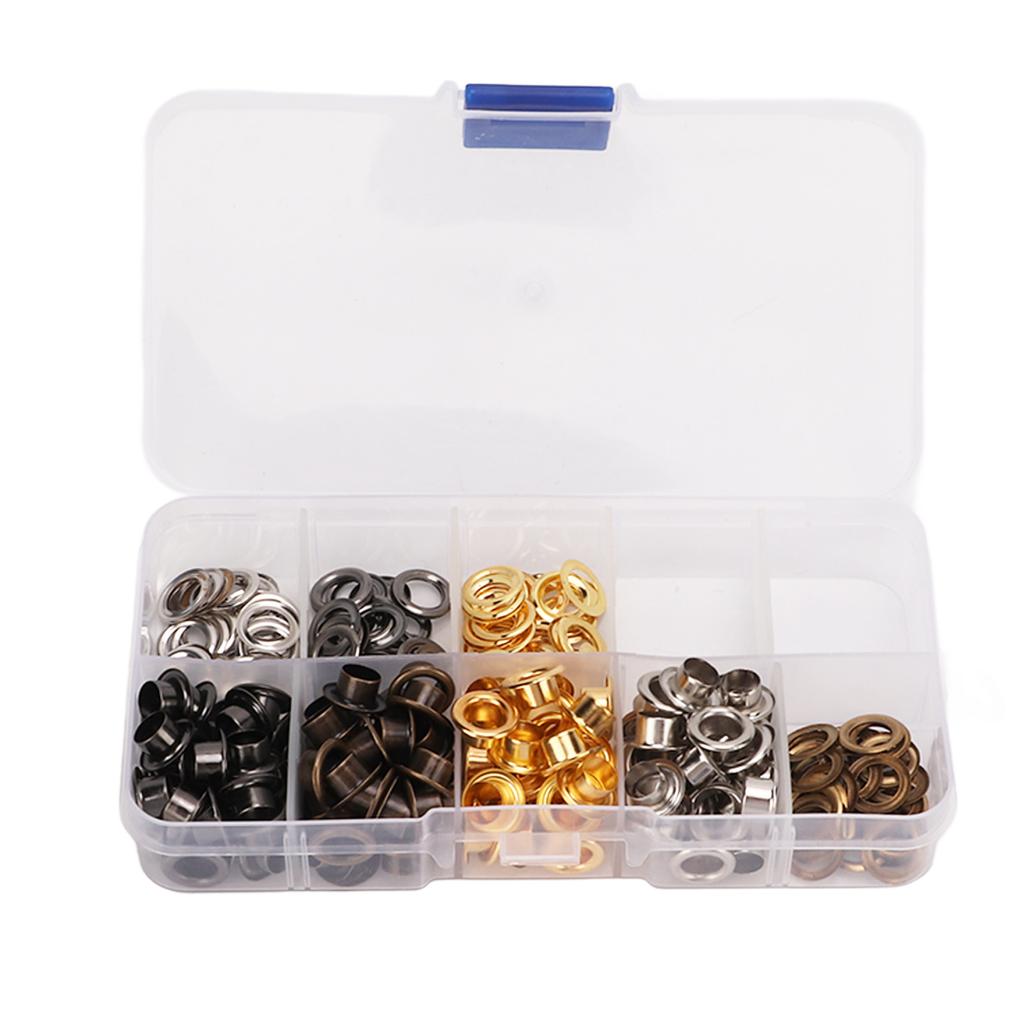Grommet Tool Kit Sturdy Colorful Plating Easy Installation Metal Grommets Set for Shoes Bags Clothing Leather Crafts