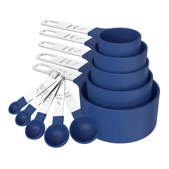 10Pcs Measuring Cups And Spoons Set, Stainless Steel Measuring Cups for Dry Liquid Ingredients, Nesting Baking Tools, Kitchen Gadgets