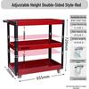 Adjustable 3-Tier Hand-Push Tool Cart for Auto Repair - Multi-Functional Mobile Workshop Storage.