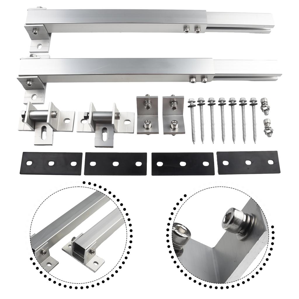 1set Adjustable Photovoltaic Support Solar Panel Bracket Solar Holder End Clamp Kit Flat Roof Mounting Tools Replacement Kit
