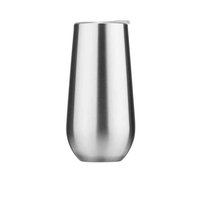 Mini 6oz Eierschalenbecher Innen und Außen 304 Edelstahl Isolierbecher Weinglas Vakuum U-förmig Isoliert Champagnerbecher
