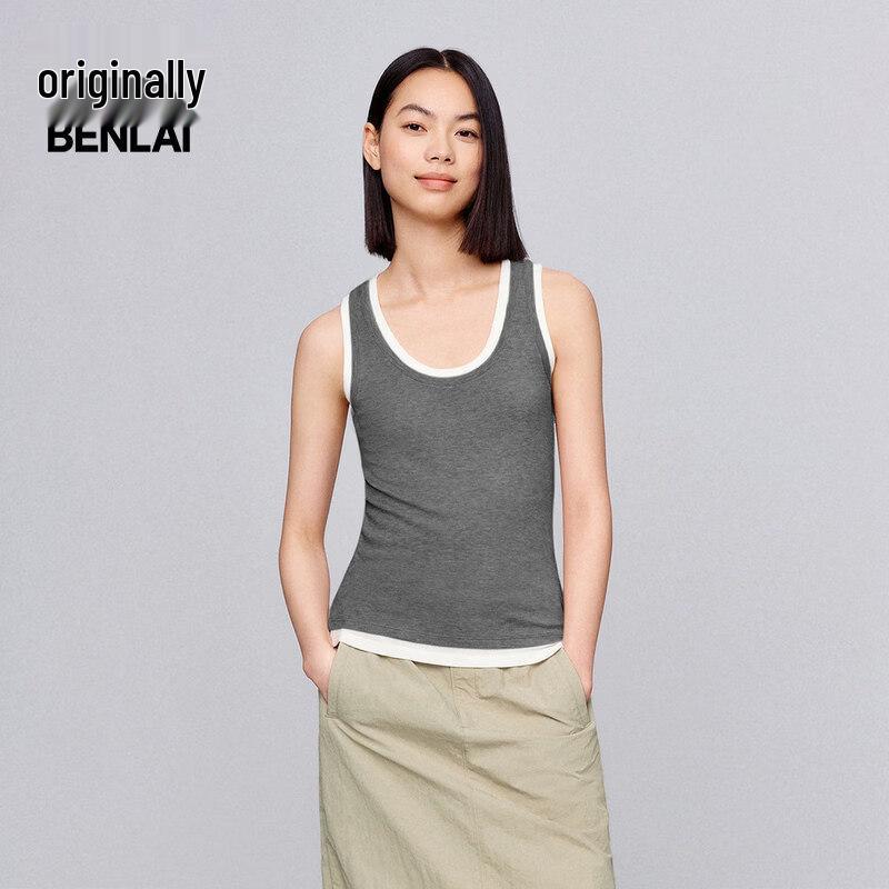 Женский вязаный топ-майка BENLAI приталенного кроя из смесовой шерсти M