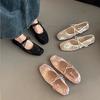 Große Feen-Einzel-Schuhe Frühling und Sommer Flach Netz Pailletten Spitze Atmungsaktiv Mary Jane Schuhe
