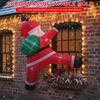 Christmas Inflatable Outdoor Decoration Climbing Santa Claus Gingerbread Inflatable Santa Claus Outdoor with Elf & Reindeer Deco