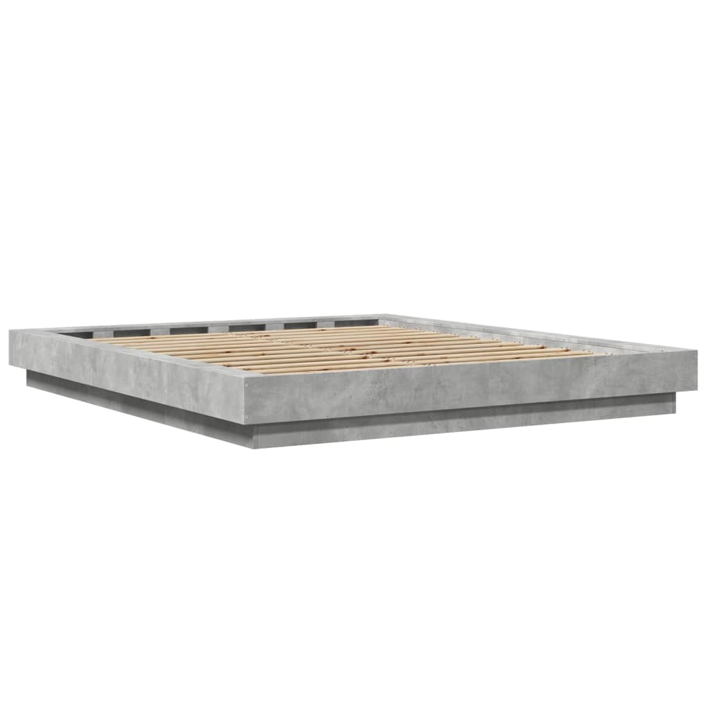Bed Frame Concrete Grey 160x200 cm Engineered Wood