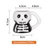 7.8oz Novelty 3D Skull Design Eco Friendly Kaolin Ceramic Coffee Mug Ideal for Halloween Gift Adds Spooky Touch to Your Holiday