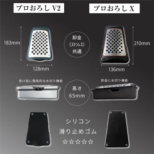 Pro Grater X (X) Oni-oroshi (Grated Condiment Grater, Cheese Grater, and Drainer) by Wada Shoten, Made in Sanjo, Stainless Steel