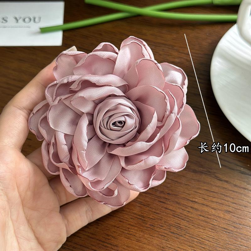 Elegant Korean Style Big Size Cloth Camellia Flower Brooch For Women Girls Fashion Classic Party Wedding Corsages Pin Gift