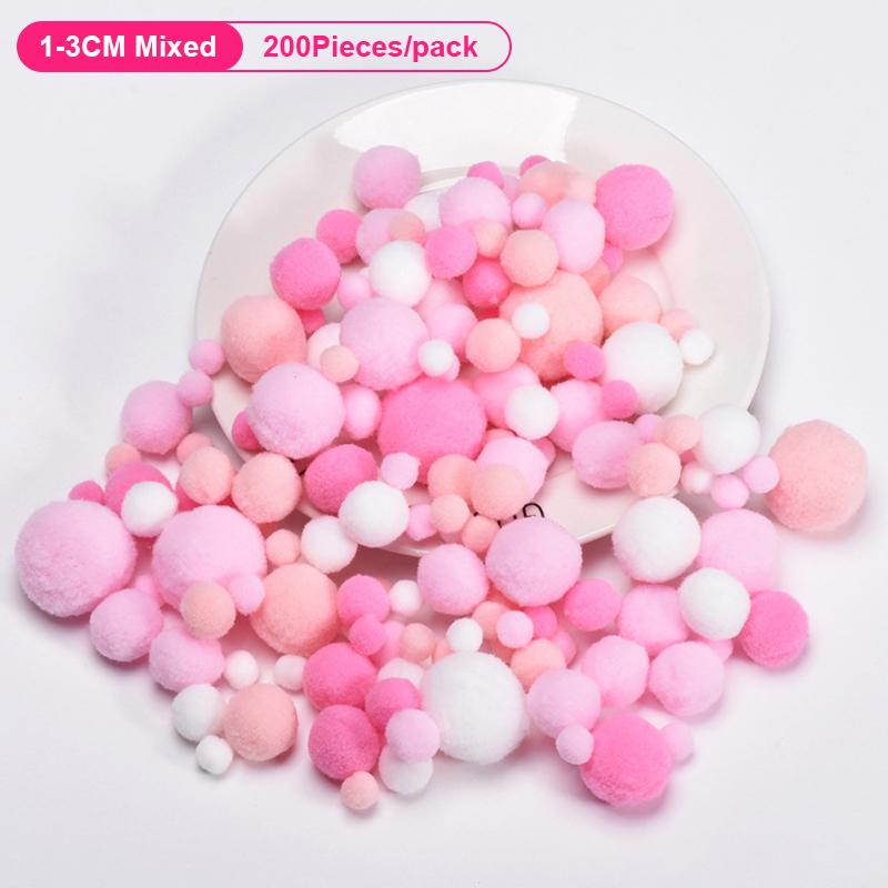 

200 шт./лот 10-30 мм помпоны цвета конфеты меховые шарики красочные пушистые помпоны шарики меховые шарики для DIY украшения ручной работы детали