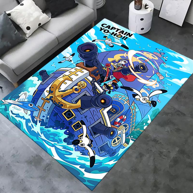 1pc Captain Yo Ho,Pirate Adventure,Sea Battle Office Carpet Soft Polyester Entrance Carpet Washable