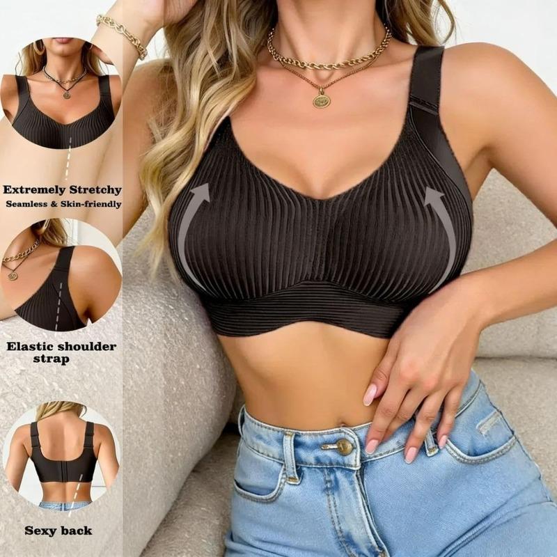Women's Plus Size Full Coverage Bra - Minimizes Large Busts, Provides Strong Support, Ribbed Surface, Full-coverage Removable Pads, Lingerie