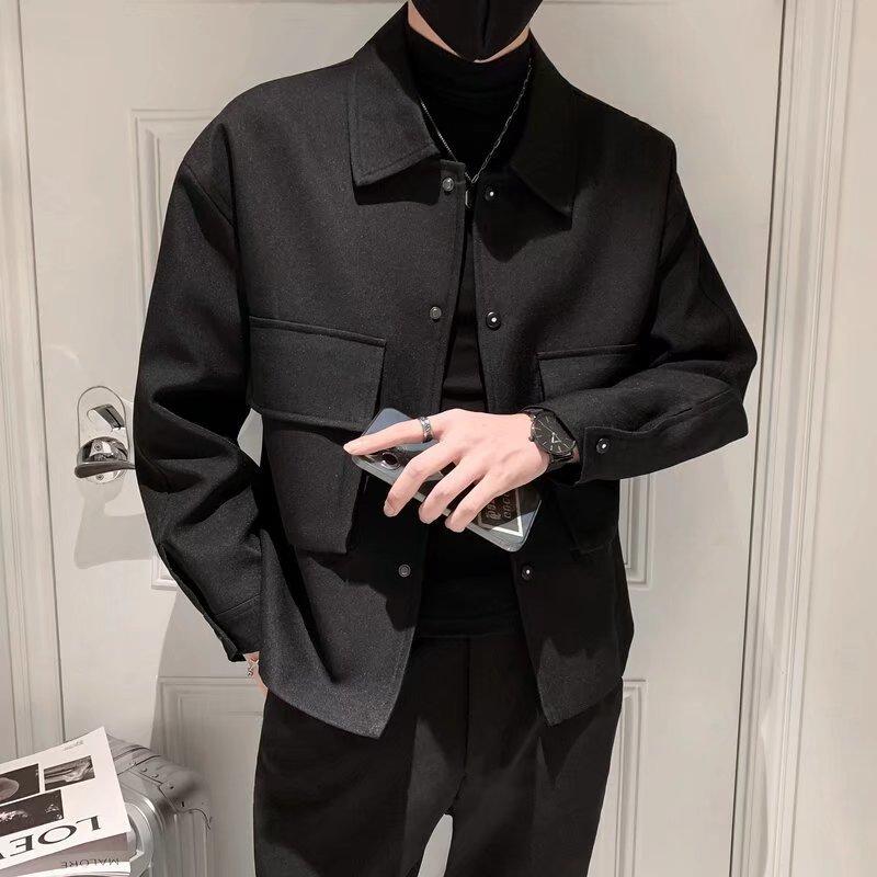 Woolen Jacket Men's Spring, Autumn and Winter New Korean Style Trendy Winter Short Woolen Jacket Men