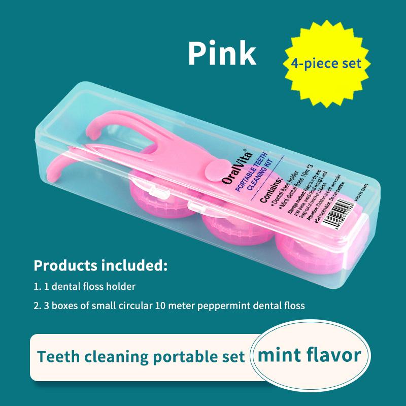 10M Dental Floss With Holder With Storage Box Teeth Cleaning Picks Reusable Replaceable Handle Stick Tool Threader For Braces