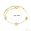Stainless Steel Trendy 18K Gold Plated Summer Jewelry Beaded Pearl Necklaces Dainty Choker Flower Pendant Necklace for Women