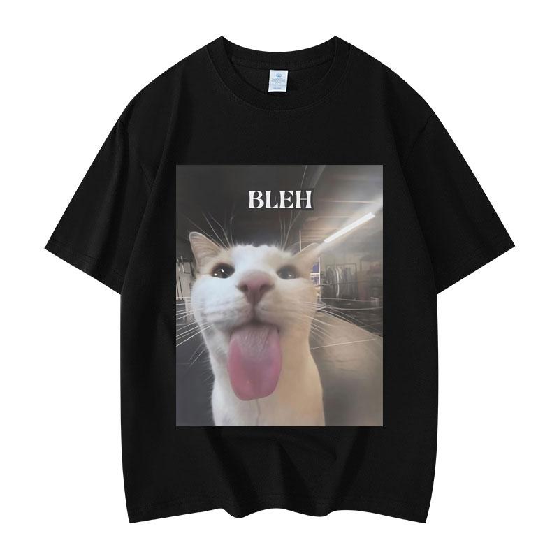 Bleh Funny Cat Meme Graphic T Shirts Women Clothing High Street Fashion Trend T-shirts Summer Unisex Casual Short Sleeve T-shirt