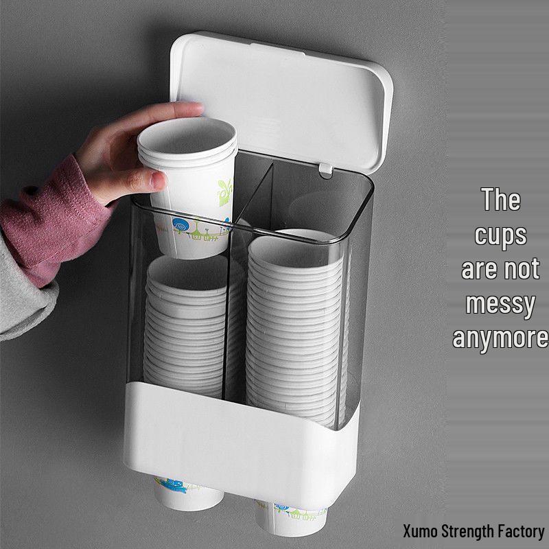 Wall-Mounted Automatic Disposable Cup Dispenser – Punch-Free Paper Cup Holder, New Model for Home Use