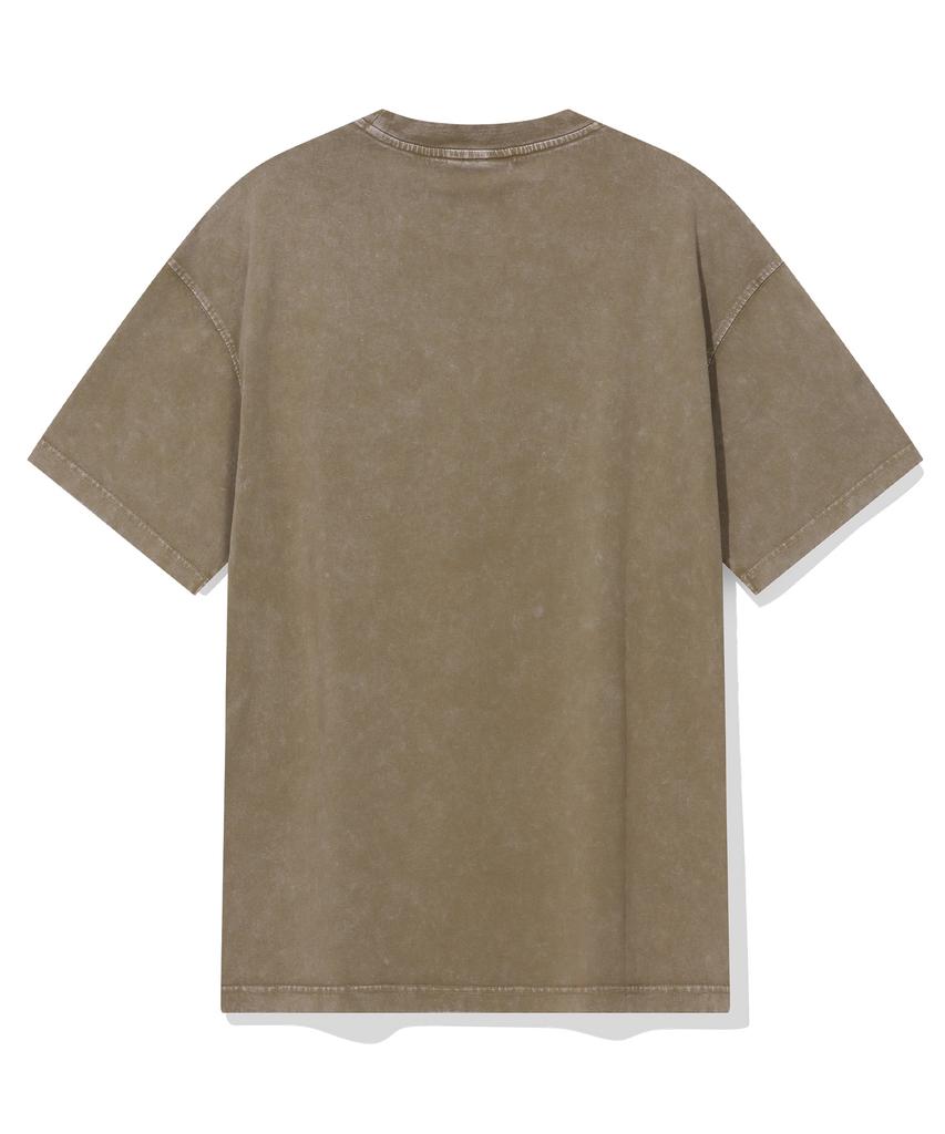 BEENTRILL Arch Logo Hashtag Pigment T-Shirt (Khaki)