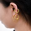 European and American Gold Combination Set Stainless Steel Earrings, Simple Trend Women's Geometric Retro Titanium Steel Earrings