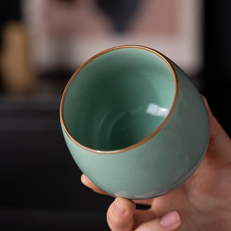 Sky Blue Ru Porcelain Gongfu Tea Master Cup - Personal Tea Tasting Set