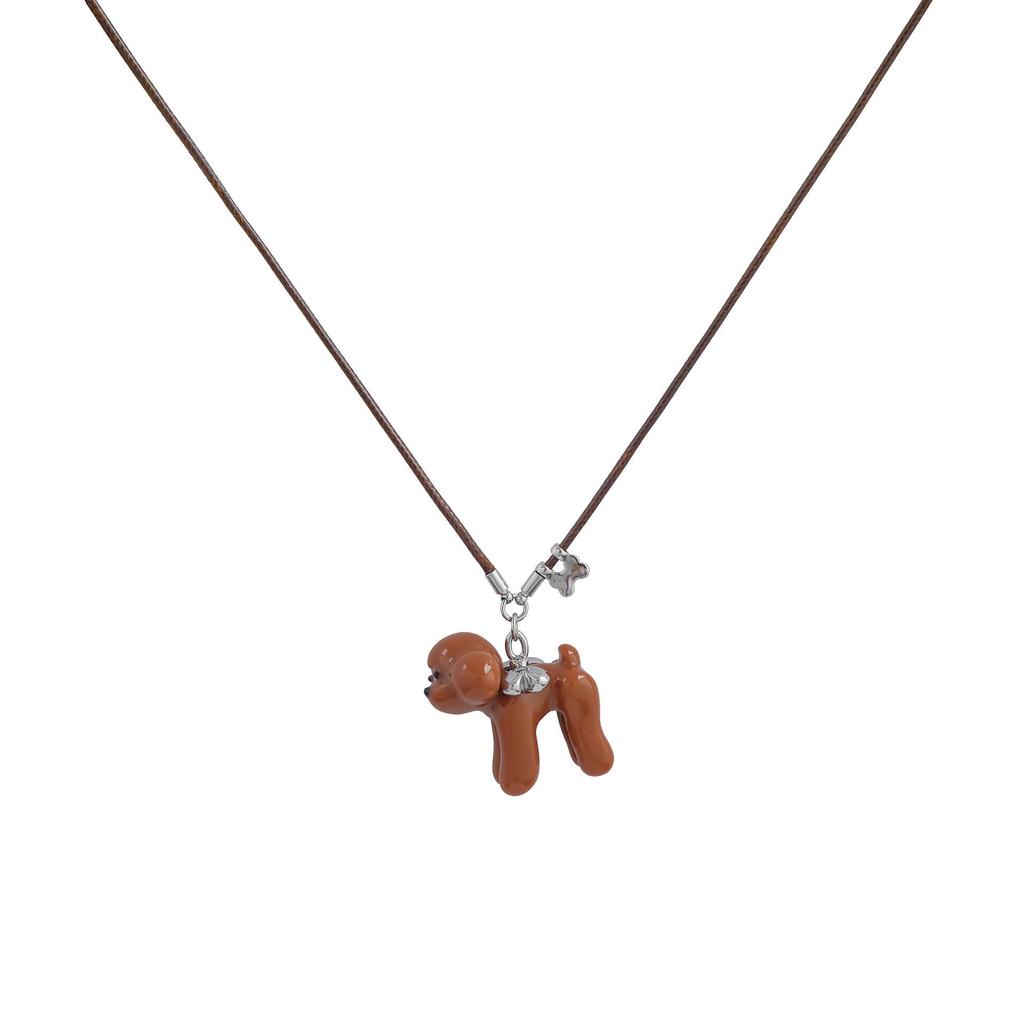 FWIS Love Heart Teddy Necklace & Dog Stud Earrings - Autumn/Winter Versatile Style Sweater Chain