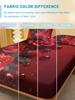 1 Simple modern Plant Flower Red Rose digital printed frosted Fitted Sheet,bedroom printed bed cover,bedding(No pillowcase)