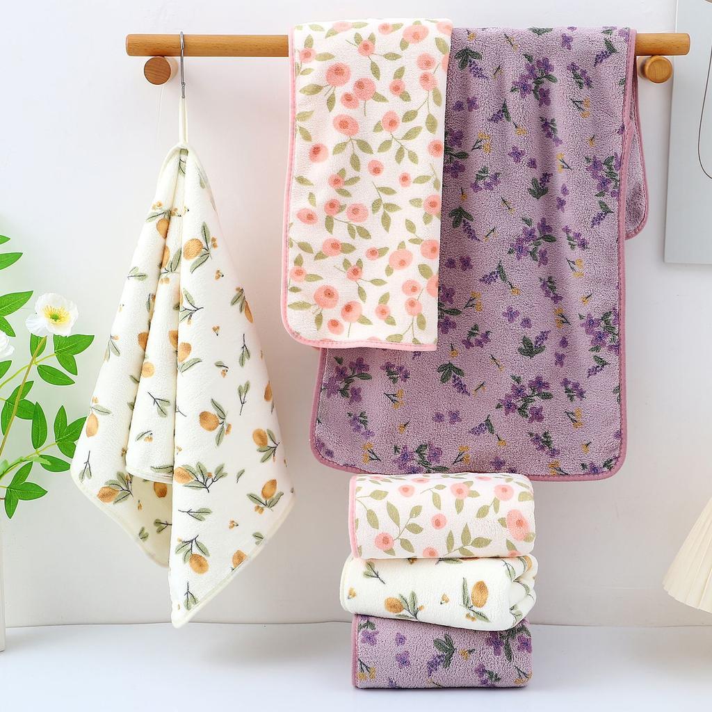 Neues Weiches, Saugfähiges Verdicktes Korallenvlieshandtuch für den Heimgebrauch Niedliches Gesichtstuch zum Waschen und Abtrocknen der Haare