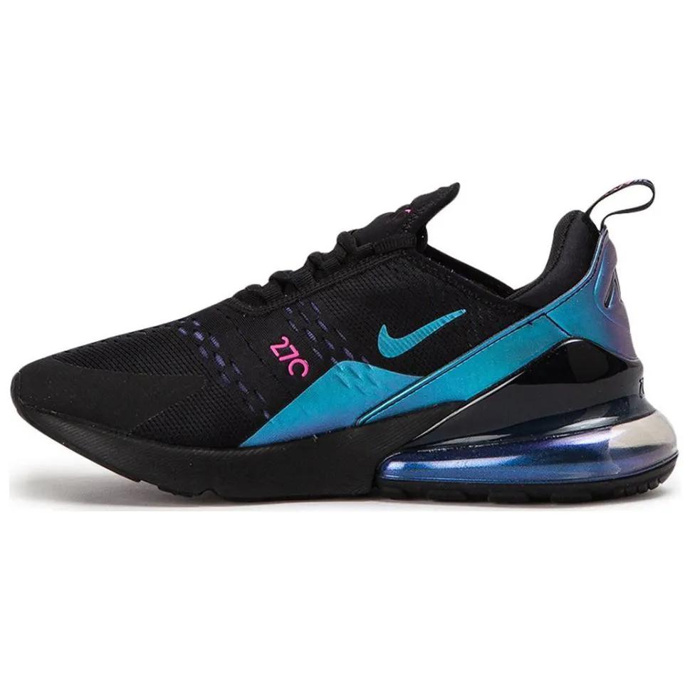 Nike Womens Air Max 270 'Throwback Future' (women's sizes) Black / Laser Fuchsia-Regency Purple Running Shoes AH6789 011