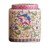 Enamel Color Ceramic Tea Pot Flower Sealed Moisture-proof Pot Chinese Ceramic Tea Storage Tank Home Decoration Ornaments