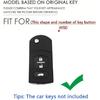 SANRILY PU Leather+Zinc Alloy 3/4 Button Remote Flip Key Fob Cover Compatible with Mazda 5 2 3 6 CX-7 CX-9 RX-8 Keyless Key Holder with Keychain