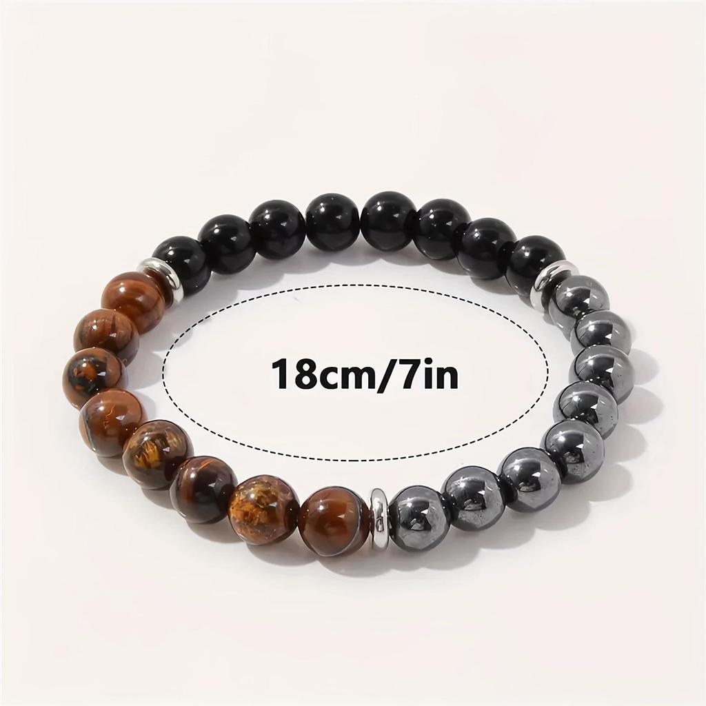 TK Cross-border Tiger's Eye Obsidian Hematite Elastic Bracelet