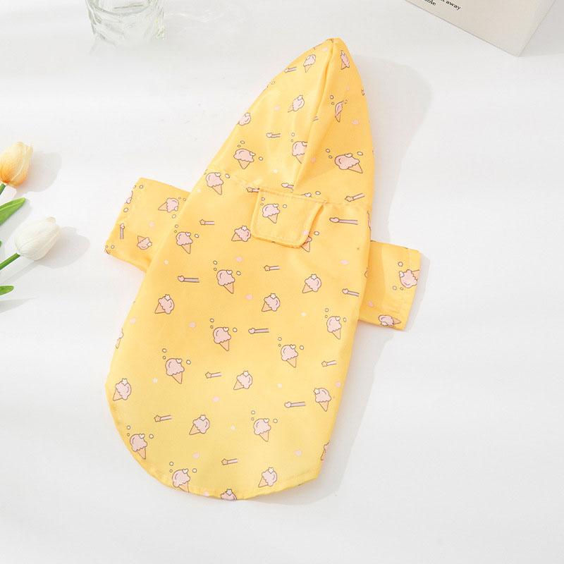 Dog Raincoat with Hat Waterproof Dog Short Sleeve Summer Outdoor Coat for Bichon Schnauzer and Other Small Dogs