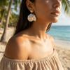 Ozean Weiß Muschel Muschel Anhänger Ohrring Für Frauen Einzigartig Drahtgewickelt Muschel Seestern Hängende Ohrringe Sommer Strand Urlaub Schmuck