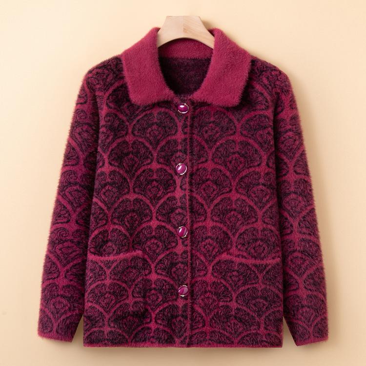 Omas Frühlings- und Herbst-Woll-Oberteile für Mütter mittleren und höheren Alters Neue Mäntel für 60-jährige 70-jährige alte Damenkleidung