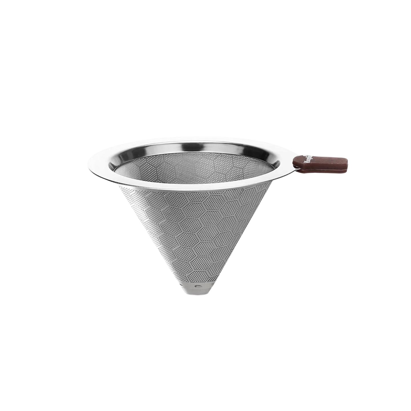 

Mongdio Coffee Filter, Ultra-Fine Mesh, Stainless Steel Pour-Over Coffee Dripper, Paperless Coffee Filter, Coffee Grounds Funnel, 800 Mesh