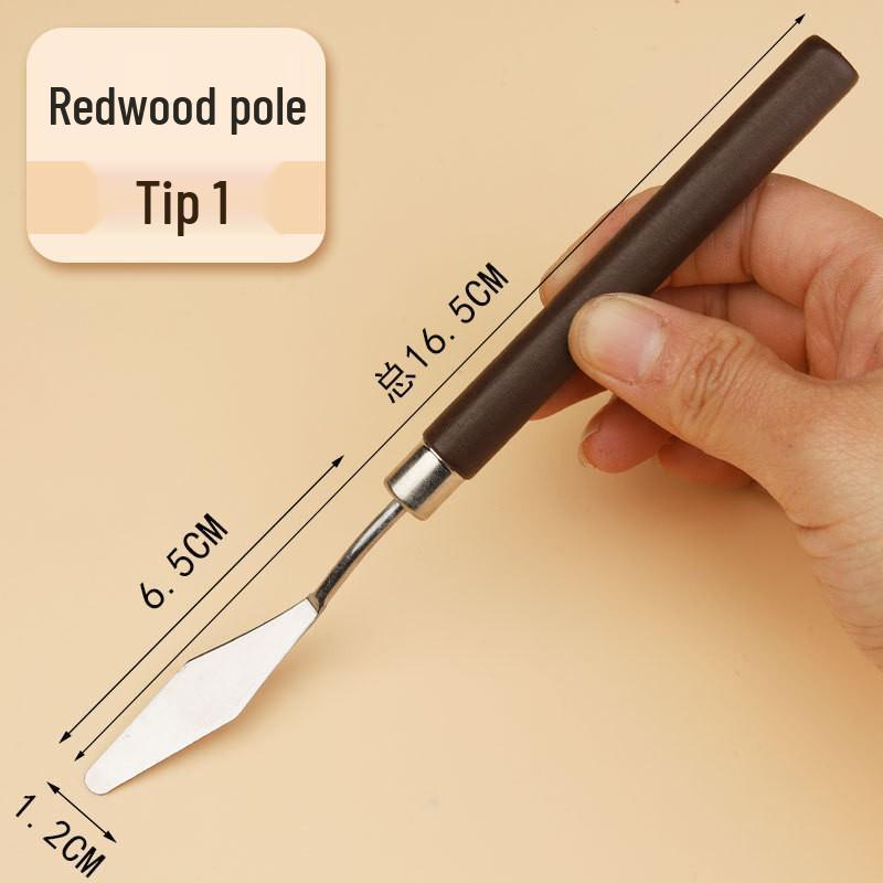 Stainless Steel Pigment Palette Knife Set for Oil Painting - Flat & Pointed Heads, Wooden Handles