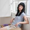 Women Comfortable Solid Color Round Neck Slim Fit Short Sleeve Casual T Shirt
