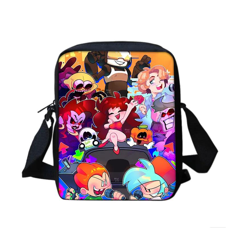 Friday Night Funkin Multifunctional Cartoon Large Capacity Shoulder Bag, the Perfect Gift for Boys and Girls On School Birthdays