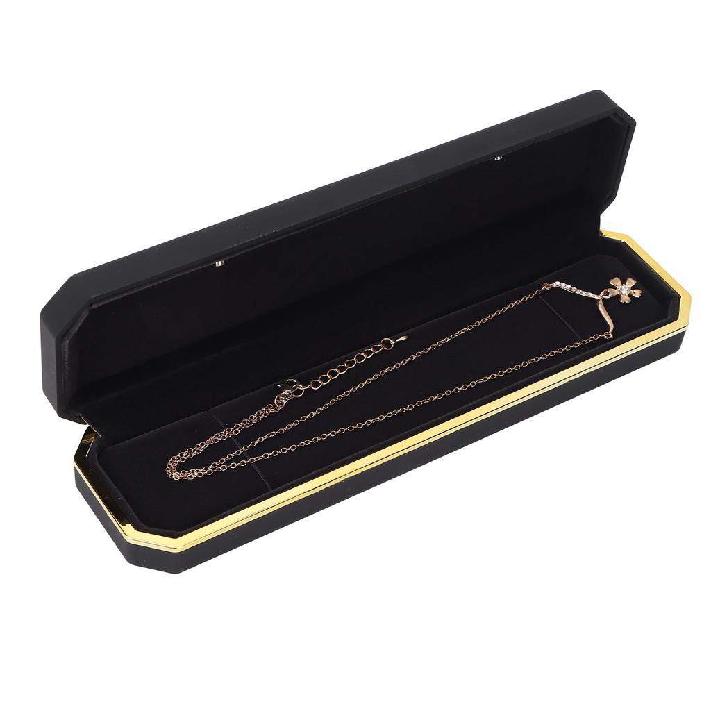 LED Osvětlená Šperkovnice Dárková Prsteny Náramek Podnos Vystavení Úložný Kufřík pro Návrh Zásnuby