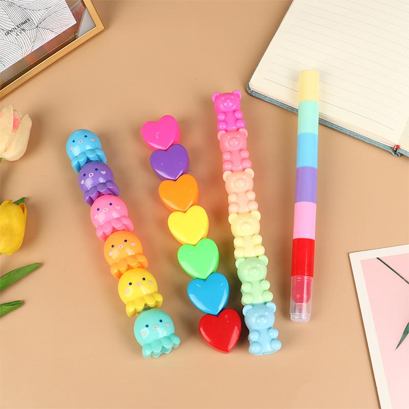 Creative Cat Claw Bear Shape Highlighter Can Be Separated Wide Pen Thick Pen