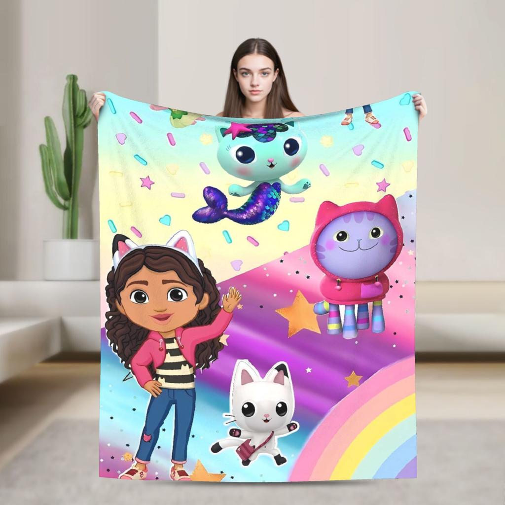 G-gabbys Dollhouse Fun Flannel Blanket Super Warm Bedding Throws for Couch Bed Travel Office Aesthetic Bedspread Sofa Bed Cover