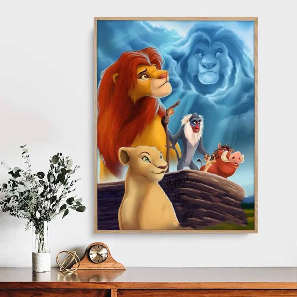 5D Diy Diamond Painting The Lion King and His Friends Full Drill Rhinestones Mosaic Embroidery Handmade Products Home Decor Gift