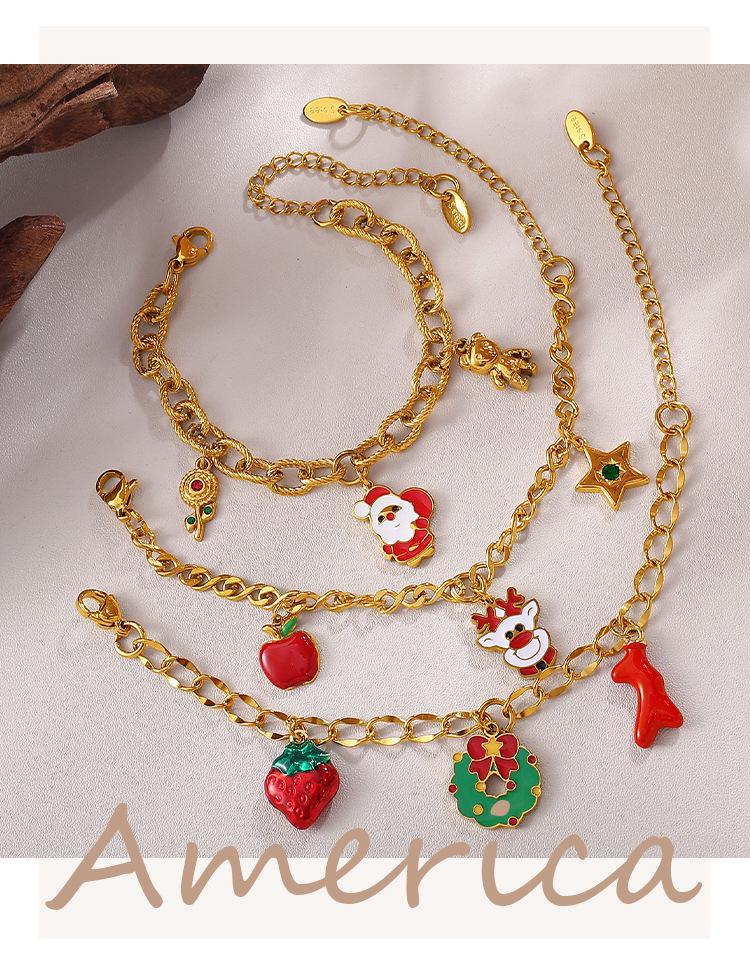 18K Gold-Plated Christmas DIY Pendant Bracelet