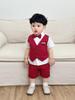 Boys' Summer Two-Piece Set: Short-Sleeved Top & Faux Vest with Shorts